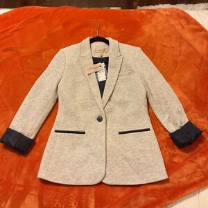 Light Gray Blazer with Black Accents